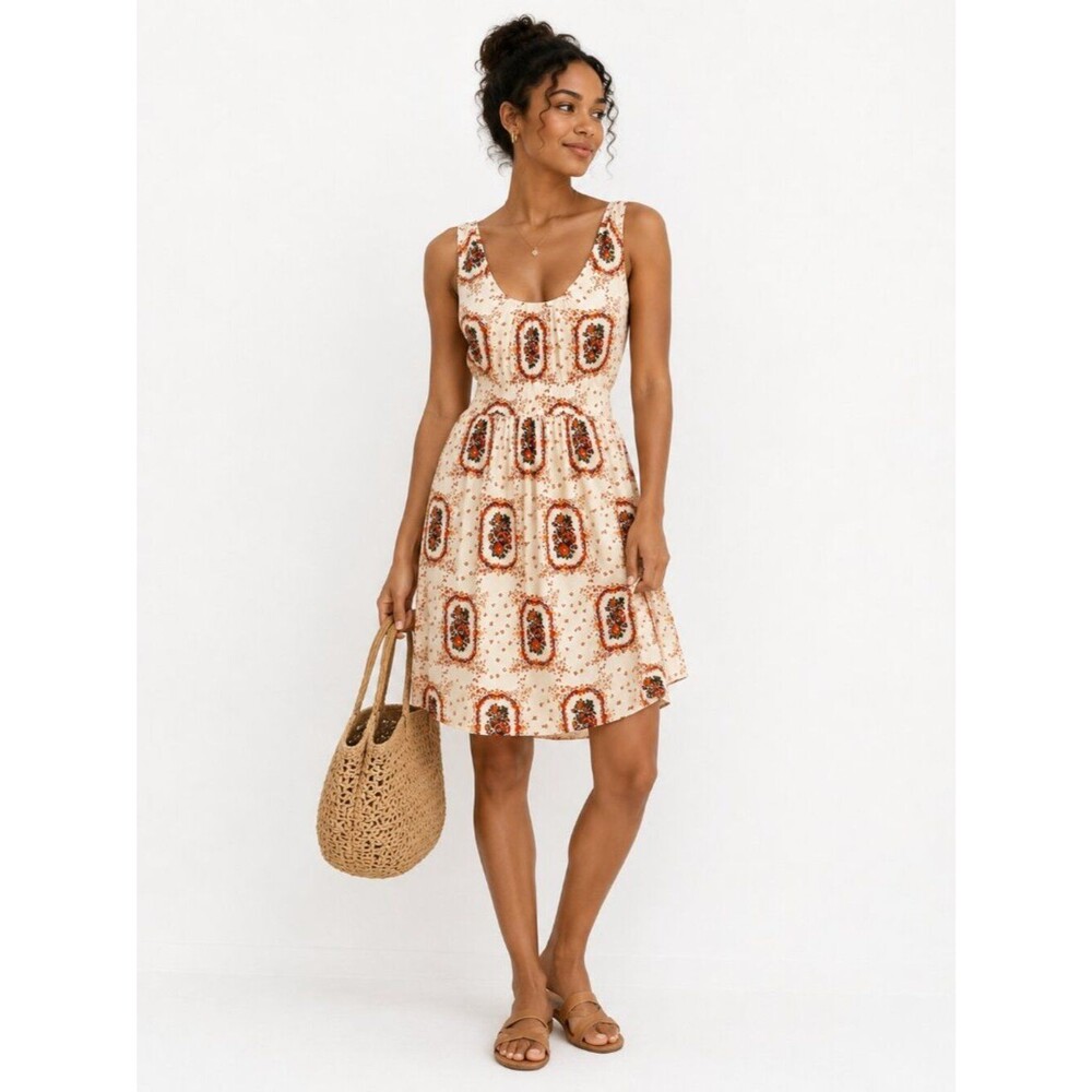 Madewell NWT 100% Silk Dress Size 10 Sleeveless Boho Floral Midi